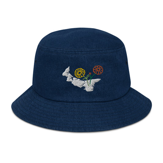 ATPEI WILDFLOWER COLLECTION Denim Bucket Hat (Embroidered)
