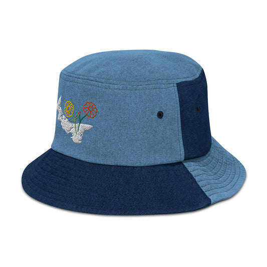 ATPEI WILDFLOWER COLLECTION Denim Bucket Hat (Embroidered)