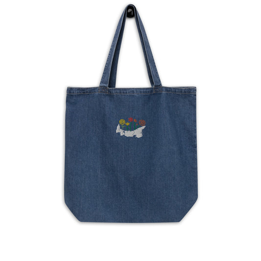 ATPEI WILDFLOWER COLLECTION Organic Denim Tote Bag (Embroidered)