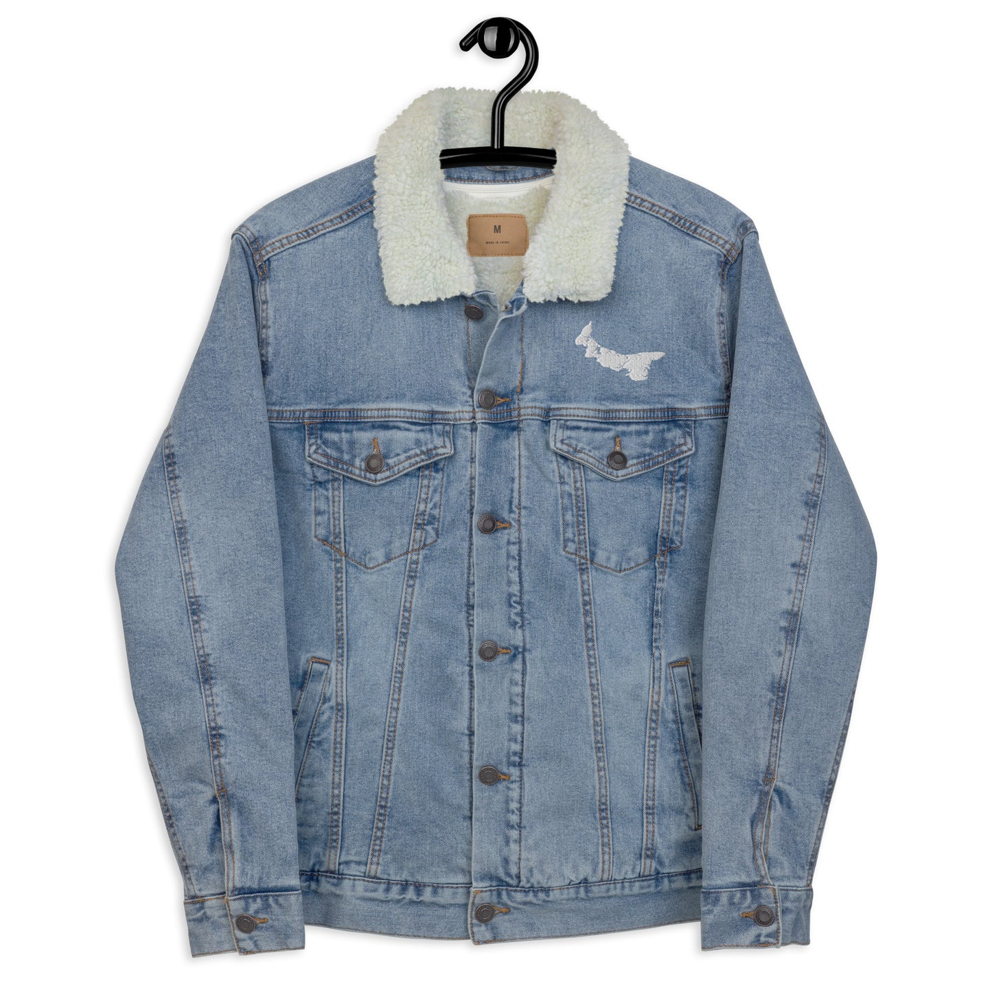 ATPEI ISLAND COLLECTION Unisex Denim Sherpa Jacket (Embroidered)